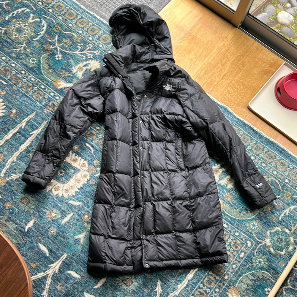 Women's Black North Face Longline Jacket